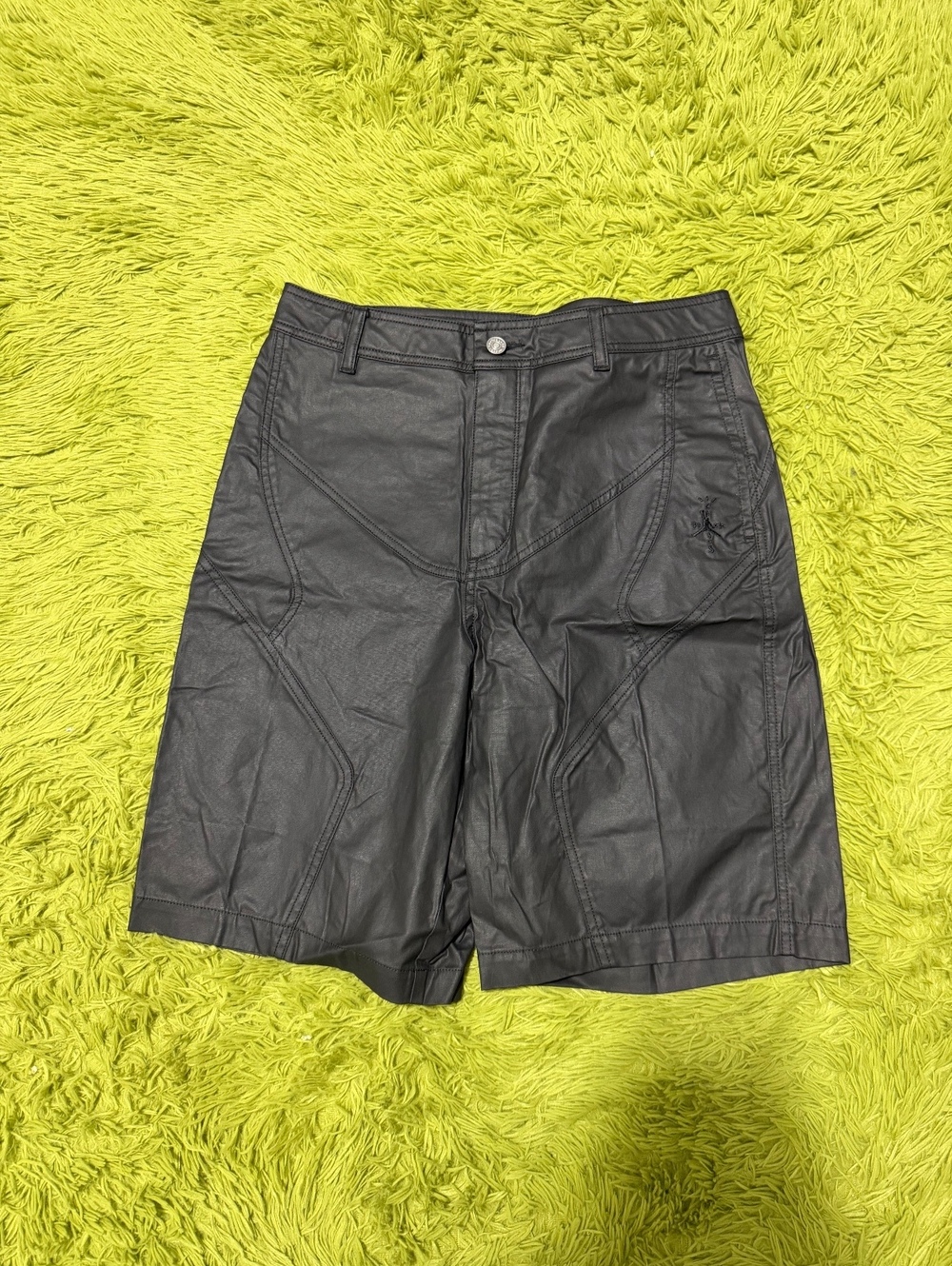 NWT Jordan x Cactus Jack Travis Scott Waxed Shorts Mens Size Medium Black